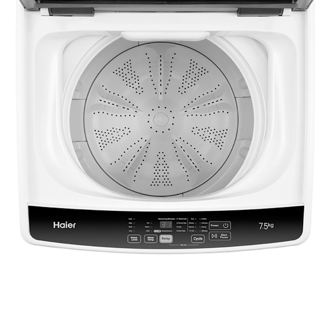HAIER 7.5KG WHITE WITH BLACK LID TOP LOAD WASHING MACHINE image 6